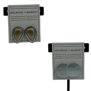 Melrose & Market Collection - 2-Piece Nickel-Free Earring Set – Teardrop & Round
